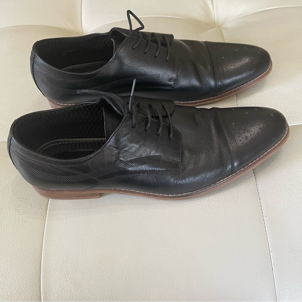 Carlo Morandi men’s Leather Lace-Up Shoes Oxford black Men's 13